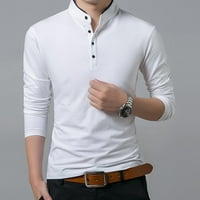 Muška majica Muška modna modna stojeća ovratnik Muška majica s dugim rukavima Pure bluza Top Flannel
