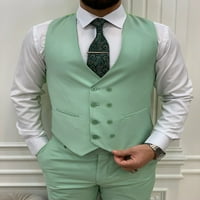 S muškim svijetlim zelenim tankim odijelom, talijanske dizajnirane hlače za kaput, vjenčano odijelo