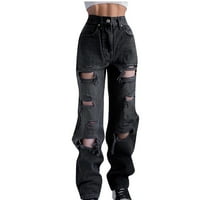 Žene izgubljene dječake Jeans High Squist Torpy traper hlače u nevolji širokim trapericama za noge Y2K