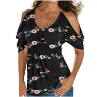 Odeerbi sa ljetnih vrhova za žene za žene klasične tuničke vrhove cvjetnih bluza bluza Crewneck majica