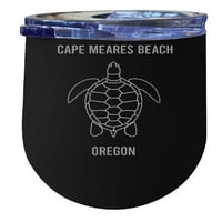 Cape Mearres Beach Oregon oz Crni lasersko izolirano vino od nehrđajućeg čelika