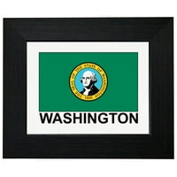 Državna zastava Washington - posebna vintage izdanje uokvirenog print plakata za print ili opcije nosača