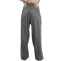 Smanjite hfyihgf ženske pantalone visokog struka harem hlača sa džepovima meki udobni salon joga joga hipi boho plaža Palazzo hlače casual pidžama