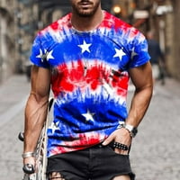 Njoeus Havajska majica za muškarce Udobne boje Thirt Men Casual Okrugli vrat 3D digitalni ispis Pulover