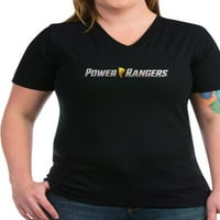 Cafeprespress - Power Rangers Linearni logo Košulja za žensku V izrez - Ženska tamna majica V-izrez
