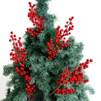 Sarkoyar Božićne umjetne crne bobice Podružnica sa stabljikom Realistična za odmor za odmor Xmas Tree