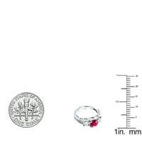 DazzlingRock kolekcija 2. Carat 14k okrugli crveni rubin i bijeli dijamantski ženski zaručni prsten