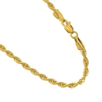 Jewelstop 10k žuto zlato Lite lanac konopa s dijamantnim rezom teksturirane završne obrade i lobserovom
