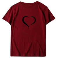 Prodaja Valentinova za žene za žene Valentine Heart grafički tisak ženske klasične ugodne bluze Crewneck