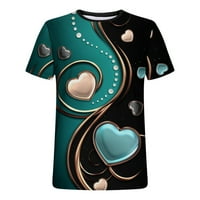Muška majica za Valentinovo 3D Print casual okrugli vrat kratki rukav Spring Summer Casual Graphic Tee