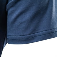 Muška ljetna majica Muške modne casual pune boje pamuk V izrez džepni gumb s kratkim rukavima