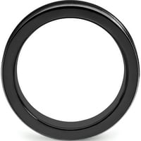 Titanium Edward Mirell Black Ti polirani utečeni konkavni prsten napravljen u Sjedinjenim Državama EMR288-13