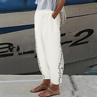 Lilgiuy ženska ljetna casual udobna labava džep hlače sa čvrstim bojama za formalni datum sastanka