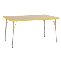 ECR4KiDS 36in 60in pravokutnik Premium Thermo-Futed Podesiva nekretnina Table Maple Žuti pijesak - standardni okretni okret