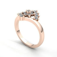 Real 0.33ctw okrugli rez Diamond Dame Bridal Cvjetnice Angažovalni prsten Čvrsta 14k ruža, bijela ili