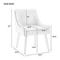 Wulawindy Moderna kožna široko akcentna stolica sa malim metalnim nogama za klub za klupsku spavaću