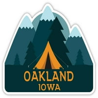 Oakland Iowa Suvenir Vinil naljepnica za naljepnicu Kamp TENT dizajn
