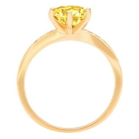 1.71ct okrugli rez žuti simulirani dijamant 14k žuto zlato ugraviranje izjava bridalna godišnjica Angažovanje