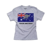 Australija Olympic - Track & Field - Zastava - Silhouette Boy's Pamučna mladost siva majica
