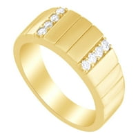 0. CT bijeli prirodni dijamantni prsten u 14k žutom zlatu