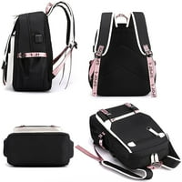 Ženski ruksak za žene Black Pink Bagpack Ženska putovanja Rucksack Casual Lady Travel Backpacks Cat