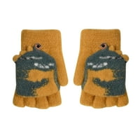 Konvertibilne flip gornje rukavice zimska vuna kašmir dinosaur pola prsta rukavica s rukavima za matten