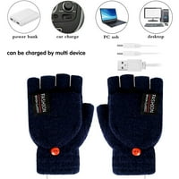 Crne USB grijane rukavice Ženske i muške zimske tople pune i pola rukavice Grijanje Nivo grijanja Pletene