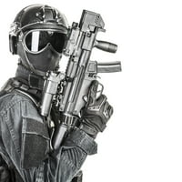SPEC OPS policajac SWAT u crnom uniformi i lica maski. Print postera Oleg Zabielin StockTrek Images