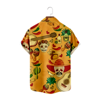 Muški Cinco de Mayo Dugme Down majica kratkih rukava Tropska ovratna majica Crewneck bluze, veličina