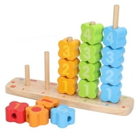 Drvene igračke za slaganje, drveni broj Puzzle Montessori igračke Puzzle igre Birthday Pokloni Boja