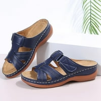 Tamno plavi flip flops za žene Ženske cipele s ravnim sandalama Dame Plaže Ortopedske sandale Ljeto