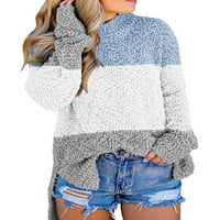 Ženski nejasan pleteni džemper Sherpa fleece bočni prorez pune rukavice za rukavice