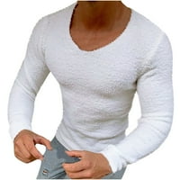 Sdjma Muški opušteni fit teški kratki rukavi s rukavima s dugim rukavima, pulover casual majica