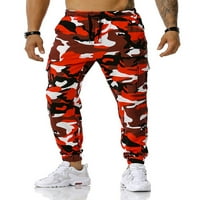 Luxplum muškarci jogger pantne ležerne hlače hlače camo joggers labave pantalone Početna Crvena m