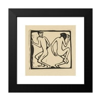 Christian Rohlfs Crni moderni uokvireni muzej umjetnički print pod nazivom - Dva plesača