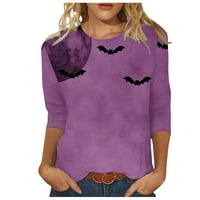 Jesen odjeća za žene, Halloween majice za žene Modni Halloween Print rukav pulover TOP Slim Fit Ležerne