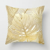 Ankishi set Zlatni žuti listovi uzorak zagrljaj jastučnice glatka minimalistički poklopac kauč na kauču