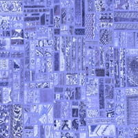 Ahgly Company Zatvoreni pravokutnik patchwork plavi prostirke prijelaznih područja, 5 '8'