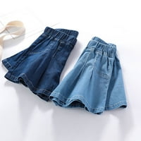 Modne kratke hlače za djevojčice Toddler Ljeto Čvrsta boja traper kratke hlače Flowy Skirted Hratke