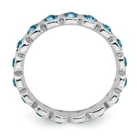 Sterling Silver Silver Spacables Decemba Swarovski Veličina prstena: 5; za odrasle i tinejdžere; Za