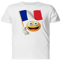 Sretna ikona sa francuskim zastavama majica Men -Image by Shutterstock, muški medij