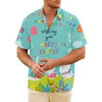 Košulje za muškarce i dječake Uskršnji Havajski Uskrs Ispiši Casual Shortsleeve tipku za ispis niz havajsku
