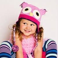 Huggalugs beba i mališani Djevojke Pink Owl Beanie Hat Medium