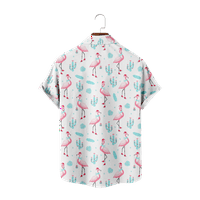 Flamingos modni dječaci Havajska majica cvjetni ispis kratkih rukava odjeću za odmor na plaži dolje
