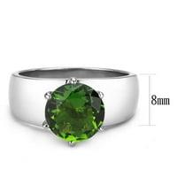 Smaragd Green Silver ženski prsten solitaire od nehrđajućeg čelika Zircoin Anillo Esmeraldo Verde y