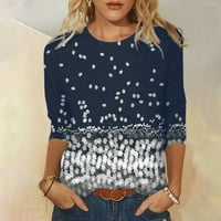 Ženski bluzeni grafički otisci bluza casual ženske plus ljetne kraljevske majice plavi xxl