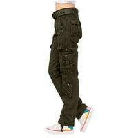Puntoco ženske hlače za čišćenje žena čvrste pantalone Hippie punk pantalone Streetwear Jogger džep