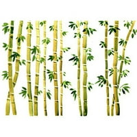 Zidna - ilustracija - akvarel bambusov Grove, svježe bambusove stabljike, zelena bambusova šuma, ručno