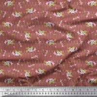 Soimoi Poly Georgette Tkanina točka, lišće i periwinkle cvjetno ispis tkanina od dvorišta široko
