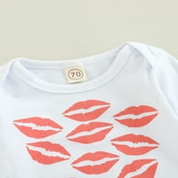 SDGHG baby Boys Girls Casual Rodper, slovo crveno poljubac za usne za tiskano, dugih rukava jednodijelni